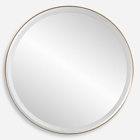 Uttermost Crofton Lighted Brass Round Mirror