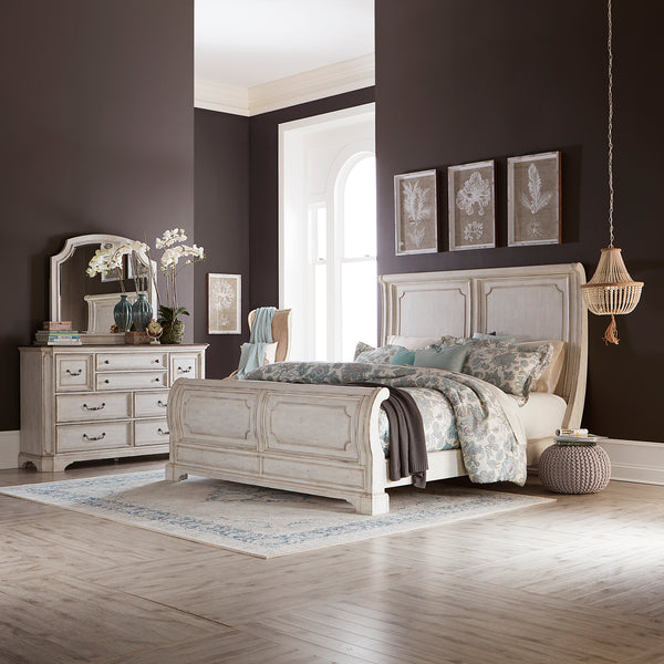 Liberty Furniture 455W-BR-KSLDM King Sleigh Bed, Dresser & Mirror