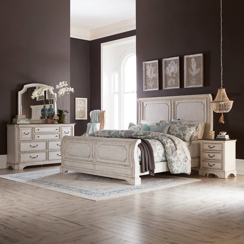 Liberty Furniture 455W-BR-QSLDMN Queen Sleigh Bed, Dresser & Mirror, Night Stand