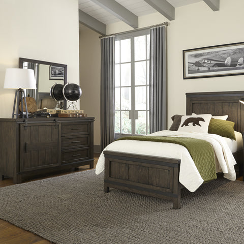 Liberty Furniture 759-YBR-TPBDM Twin Panel Bed, Dresser & Mirror
