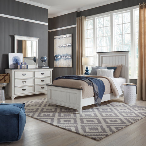 Liberty Furniture 417-YBR-TPBDM Twin Panel Bed, Dresser & Mirror