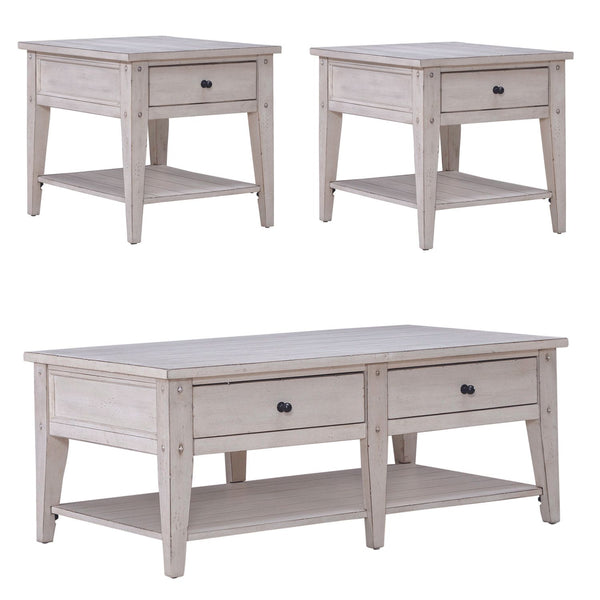 Lake House 3 Piece Set (1-Cocktail 2-End Tables)
