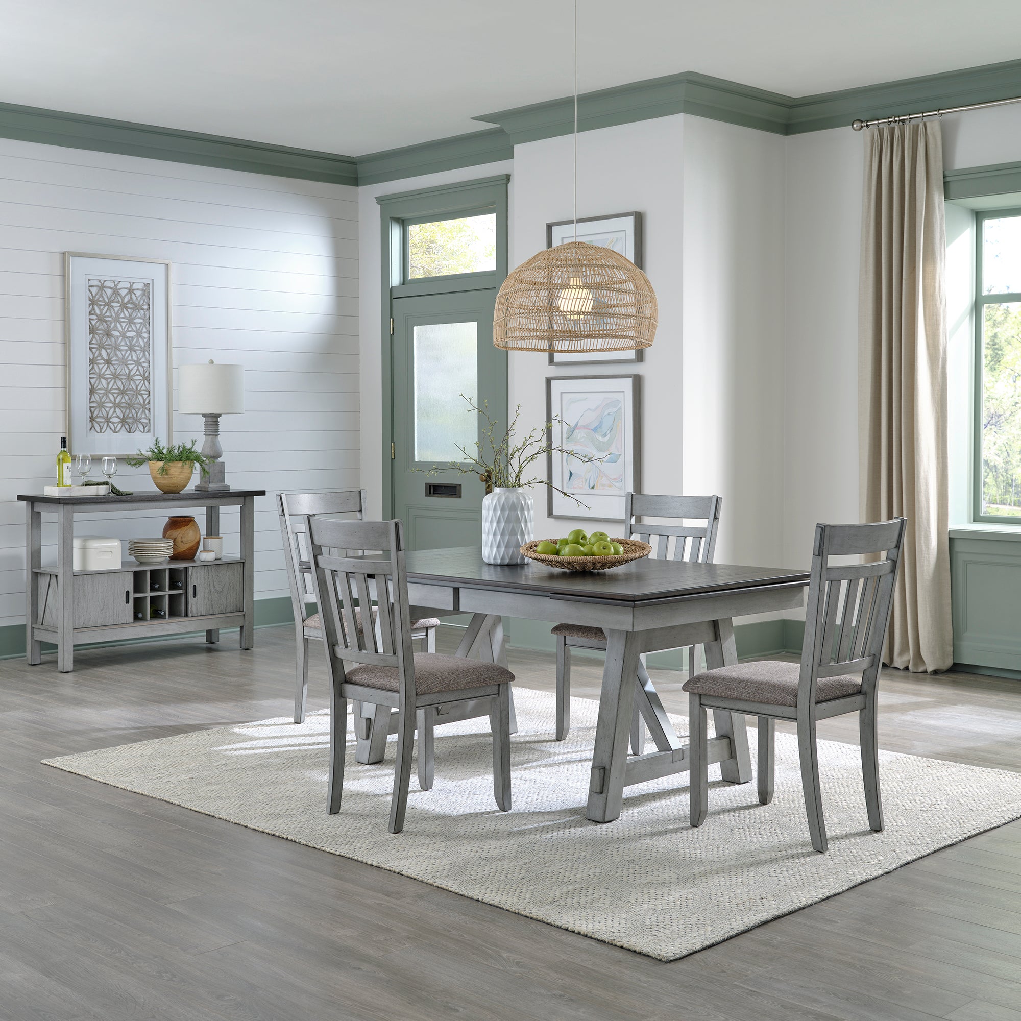 Newport 131-CD-5TRS 5 Piece Trestle Table Set
