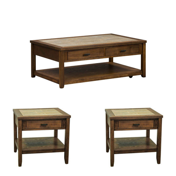 Mesa Valley 3 Piece Set (1-Cocktail 2-End Tables)