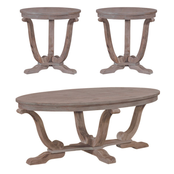 Greystone Mill 3 Piece Set (1-Cocktail 2-End Tables)