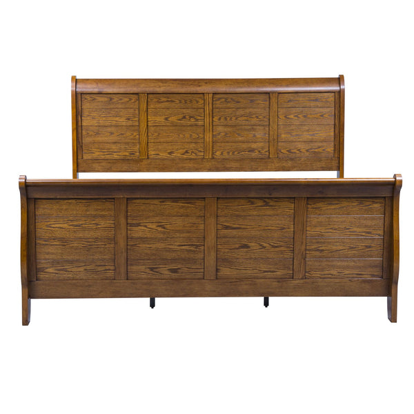 King Sleigh Bed, Dresser & Mirror, Chest, Night Stand - 175-BR-KSLDMCN