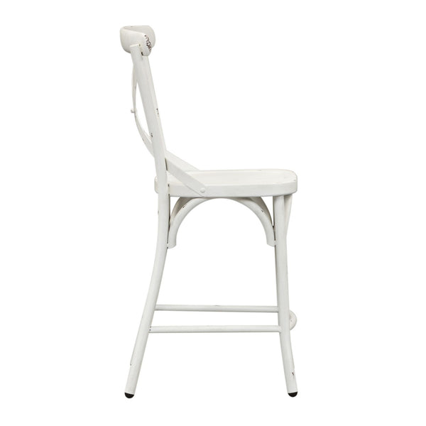 Vintage Series X Back Counter Chair - Antique White - 179-B300524-AW