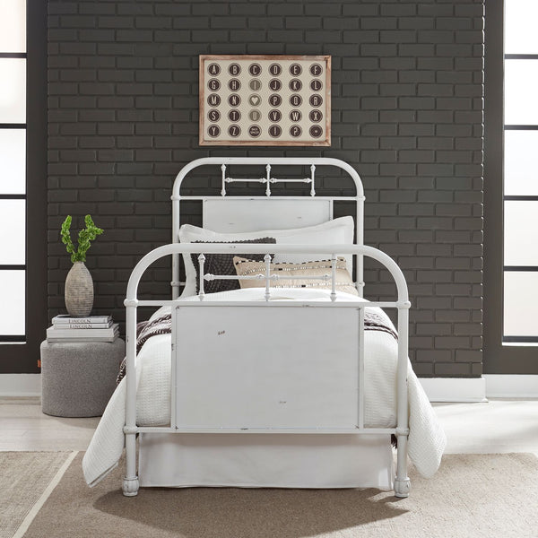 Twin Metal Bed - Antique White - 179-BR11HFR-AW
