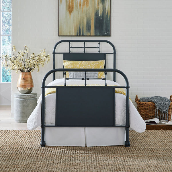 Twin Metal Bed - Navy - 179-BR11HFR-N