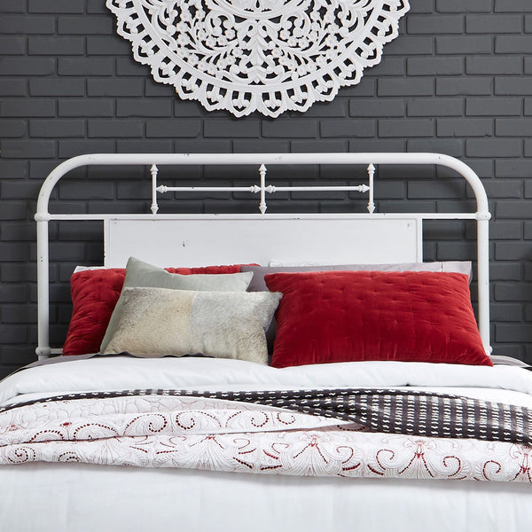 Queen Metal Headboard - Antique White - 179-BR13H-AW