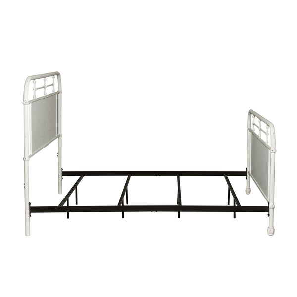 Queen Metal Bed - Antique White - 179-BR13HFR-AW