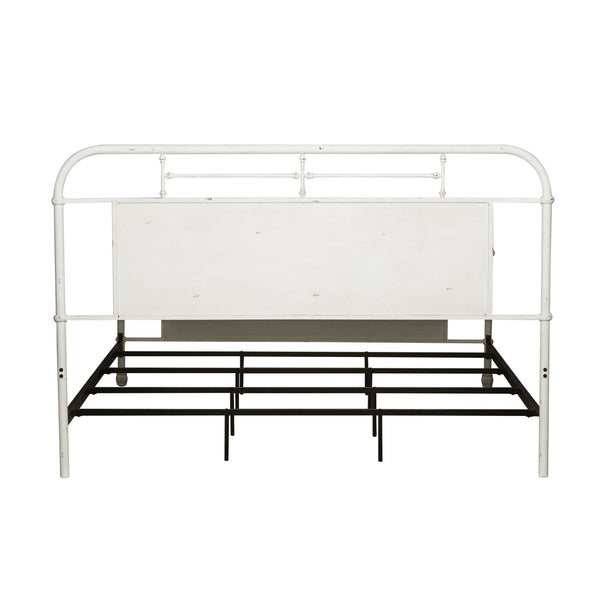 Queen Metal Bed - Antique White - 179-BR13HFR-AW