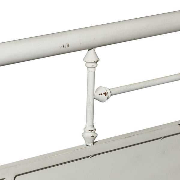 King Metal Bed - Antique White - 179-BR15HFR-AW