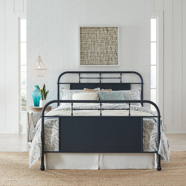 King Metal Bed- Navy - 179-BR15HFR-N