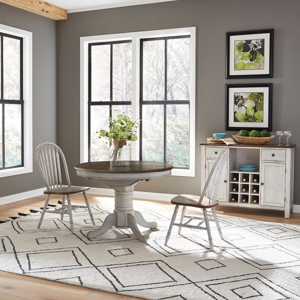 Carolina Crossing 3 Piece Pedestal Table Set - 186W-CD-3PDS