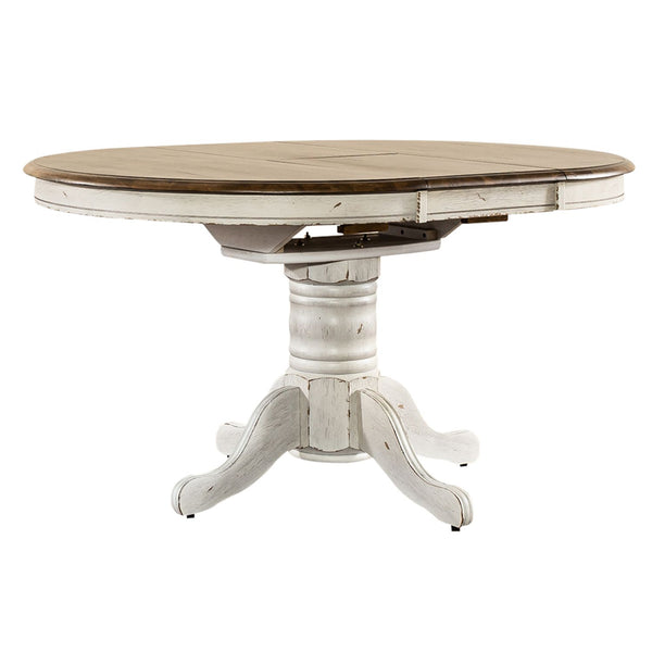 Carolina Crossing 5 Piece Pedestal Table Set- White - 186W-CD-5PDS