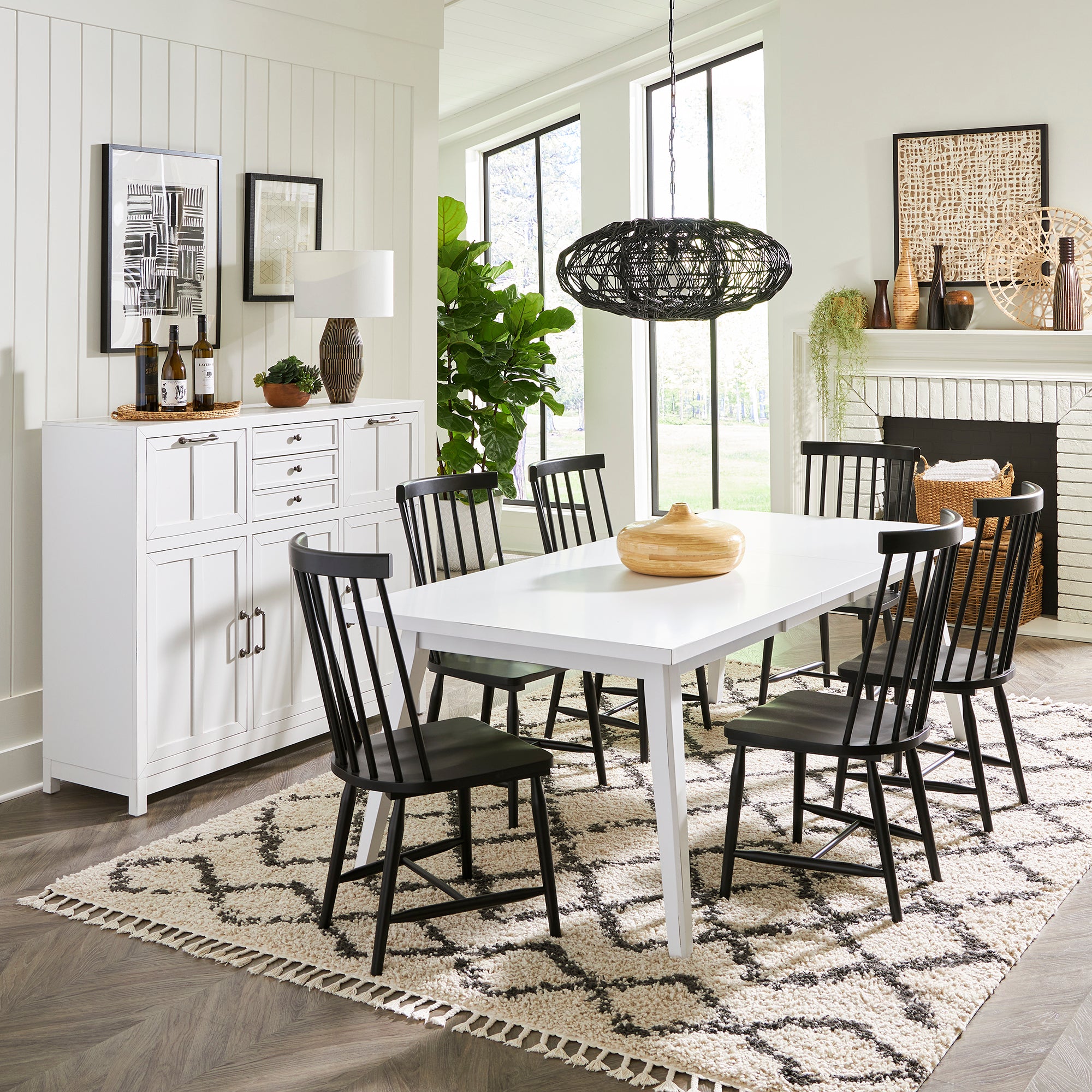 Capeside Cottage 224-CD-7RLS 7 Piece Rectangular Table Set