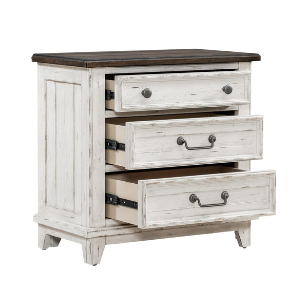 River Place 3 Drawer Nightstand w/ Charging Station - 237-BR61