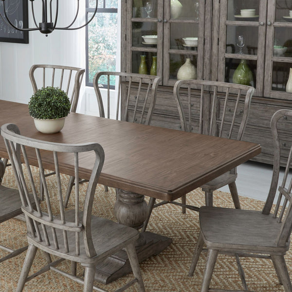 River Place 7 Piece Trestle Table Set - 237G-DR-7TRS