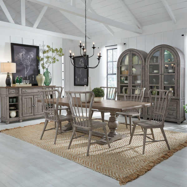 River Place 7 Piece Trestle Table Set - 237G-DR-7TRS