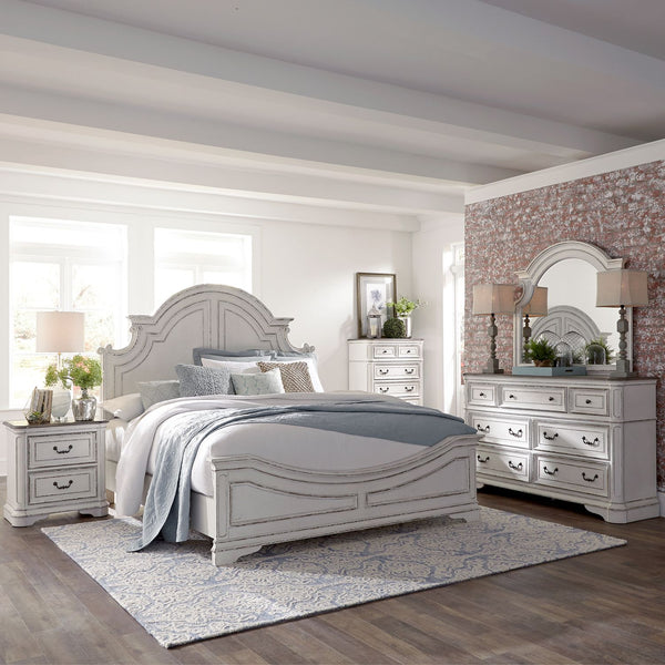 Magnolia Manor King California Panel Bed, Dresser & Mirror, Chest, Night Stand - 244-BR-CPBDMCN