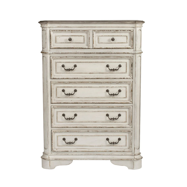 Magnolia Manor King Uph Bed, Dresser & Mirror, Chest, Night Stand - 244-BR-KUBDMCN