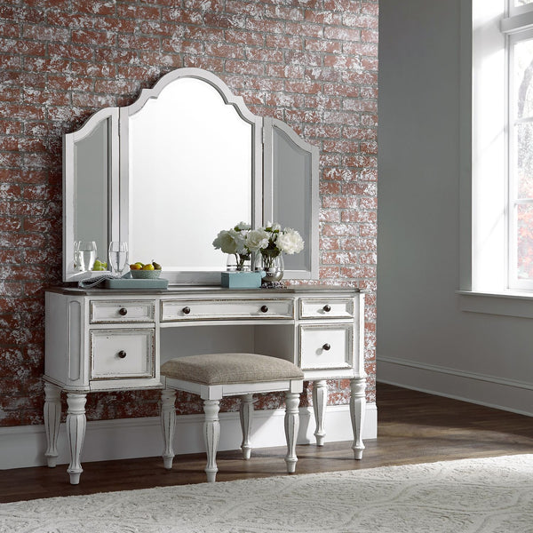 Magnolia Manor Vanity Stool - 244-BR99