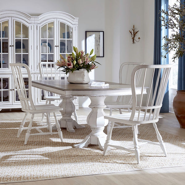 Magnolia Manor 5 Piece Double Pedestal Table Set - 244-DR-52PS