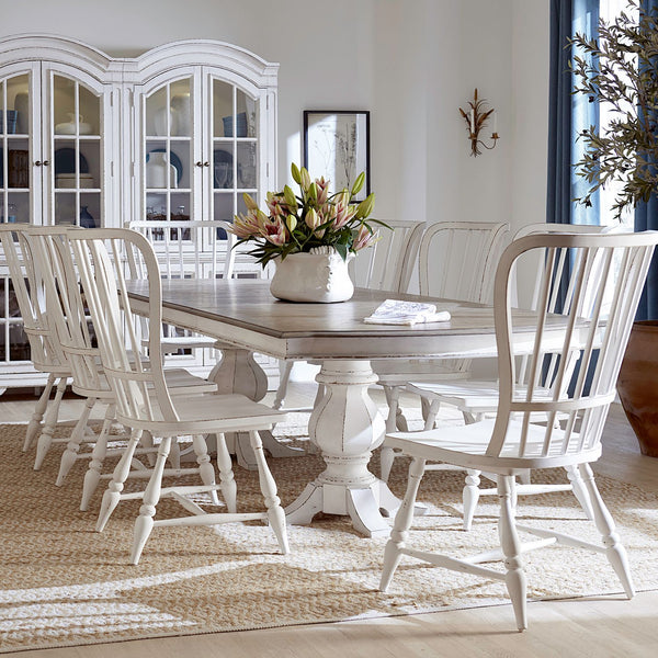 Magnolia Manor 9 Piece Double Pedestal Table Set - 244-DR-92PS