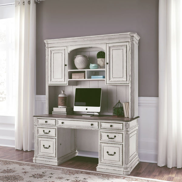 Magnolia Manor Jr Executive Credenza Hutch - 244-HO132