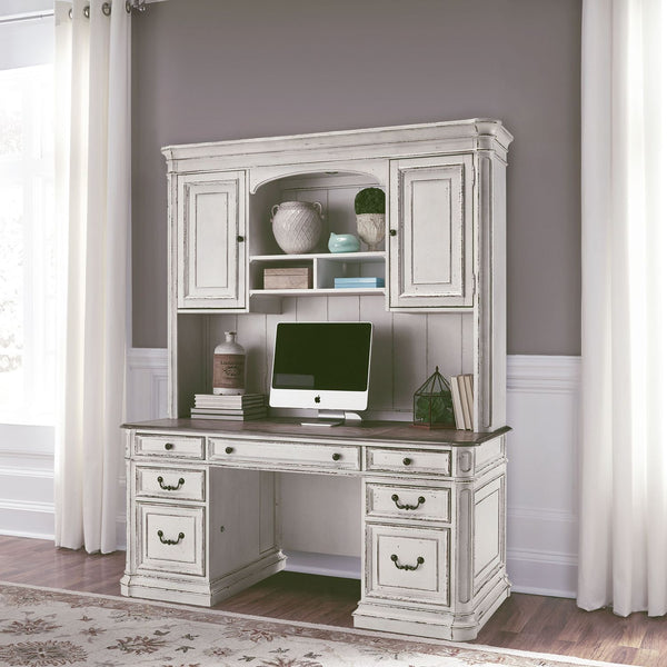 Magnolia Manor Credenza & Hutch - 244-HOJ-CHS