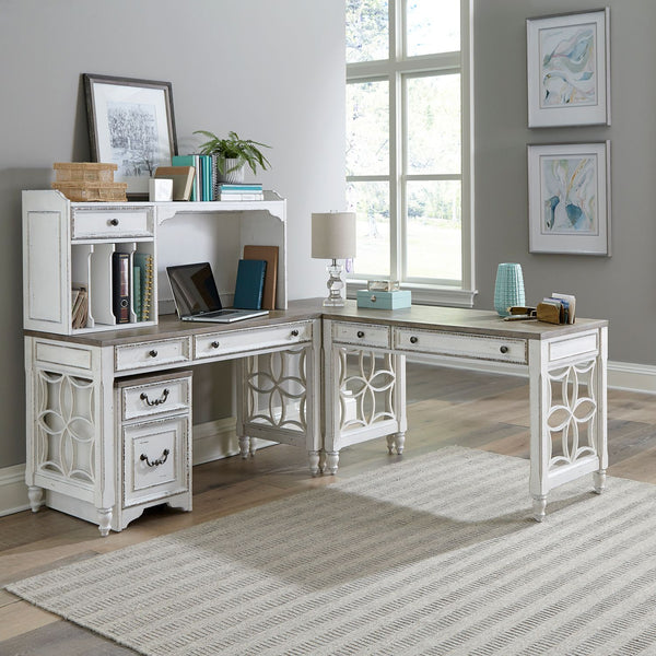 Magnolia Manor L Shaped Desk Set - 244-HOJ-LSLD