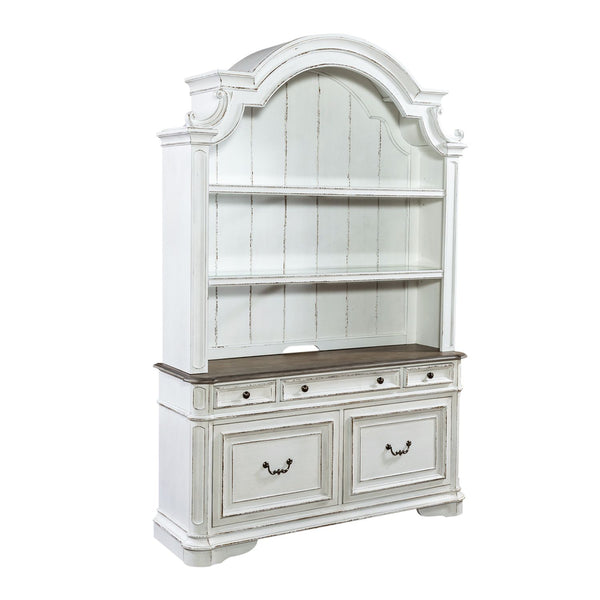 Magnolia Manor Opt Credenza & Hutch - 244-HOJ-OCHS