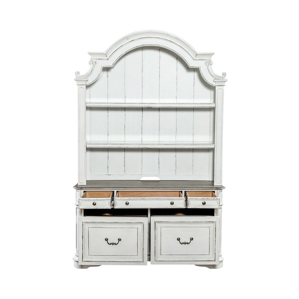 Magnolia Manor Opt Credenza & Hutch - 244-HOJ-OCHS