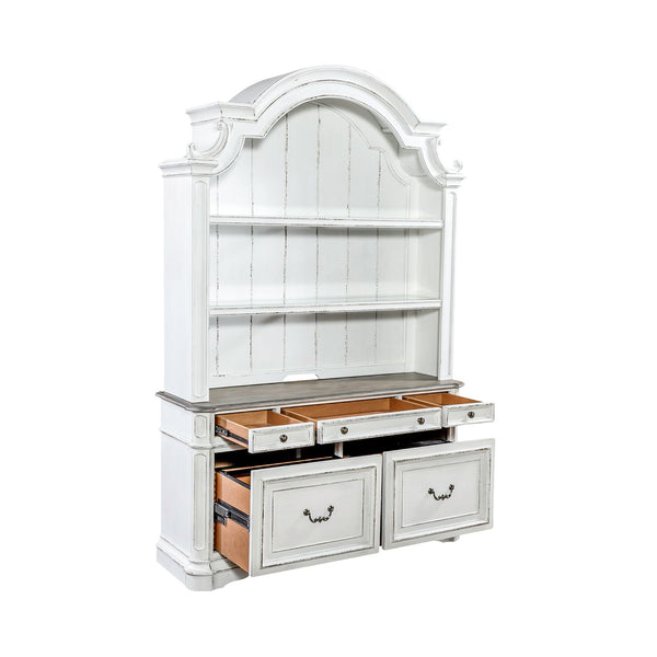 Magnolia Manor Opt Credenza & Hutch - 244-HOJ-OCHS