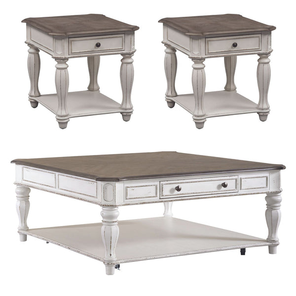 Magnolia Manor 3 Piece Set (1-Cocktail 2-End Tables) - 244-OT-A3PCS