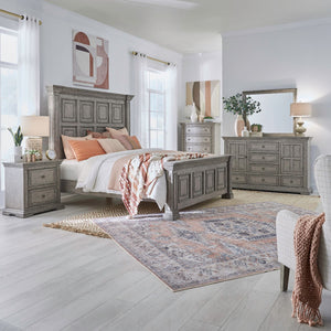 Big Valley King California Panel Bed, Dresser & Mirror, Chest, Night Stand