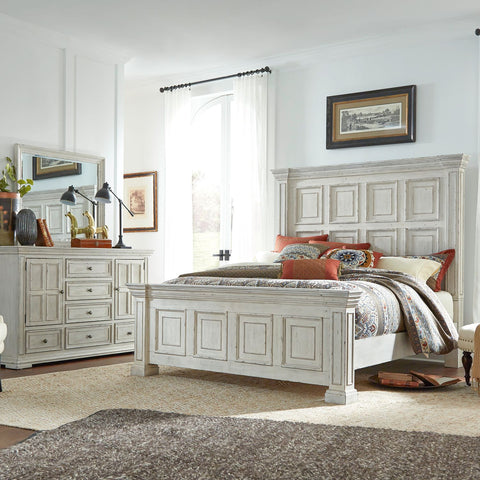 Big Valley King Panel Bed, Dresser & Mirror