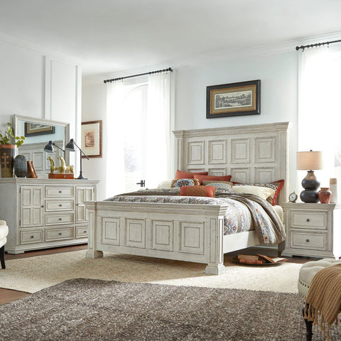 Big Valley King Panel Bed, Dresser & Mirror, Night Stand