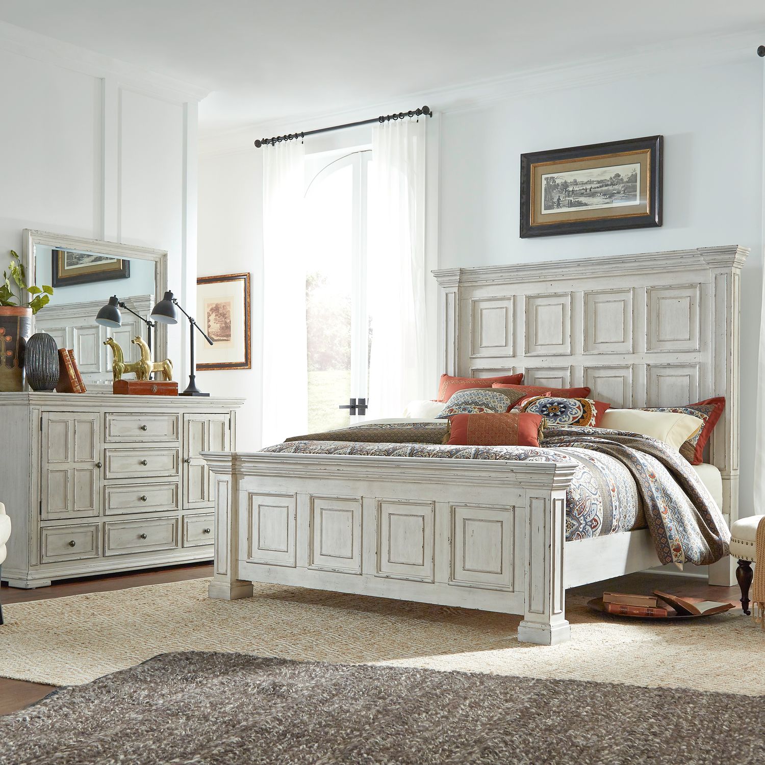 Big Valley Queen Panel Bed, Dresser & Mirror