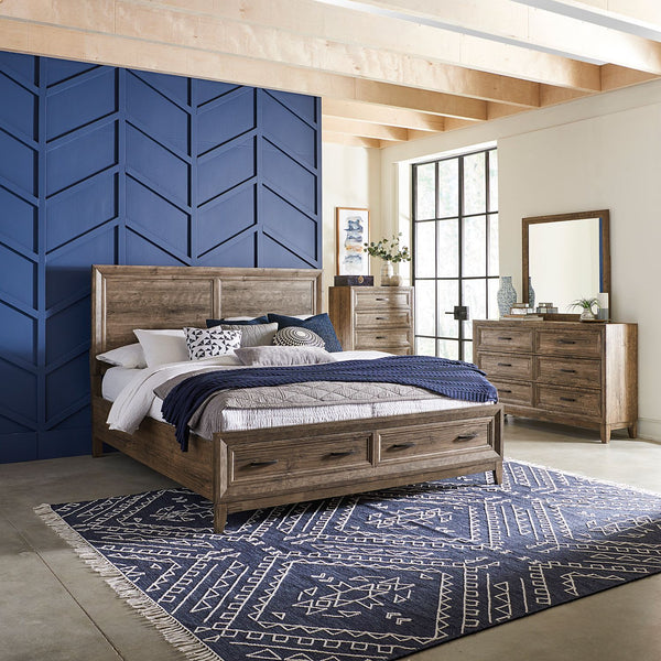 Ridgecrest King Storage Bed, Dresser & Mirror, Chest - 384-BR-KSBDMC