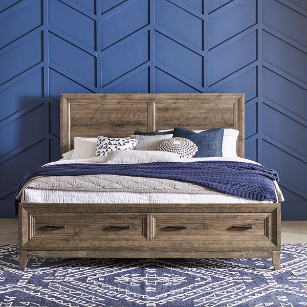 Ridgecrest King Storage Bed, Dresser & Mirror, Night Stand - 384-BR-KSBDMN