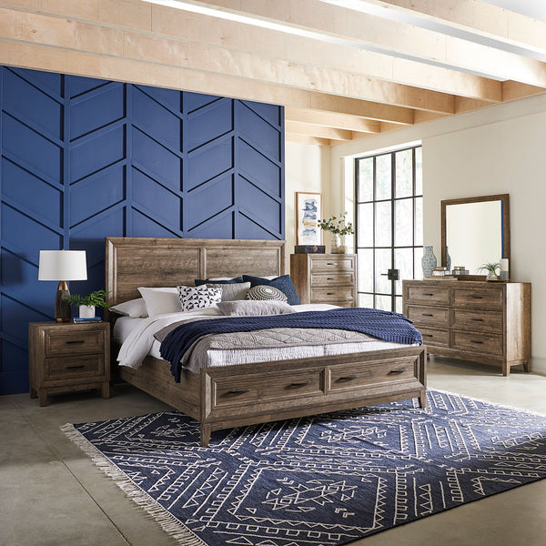 Ridgecrest Queen Storage Bed, Dresser & Mirror, Chest, Night Stand - 384-BR-QSBDMCN