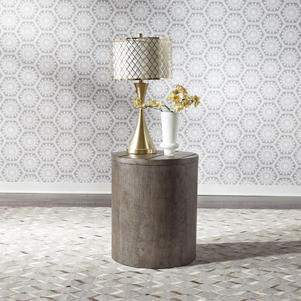 Modern Farmhouse Drum End Table - 406-OT1021