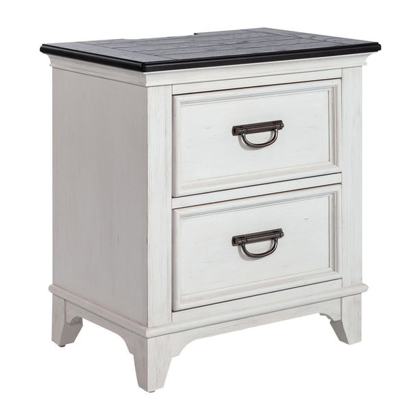 Allyson Park 2 Drawer Night Stand w/ Charging Station - 417-BR60