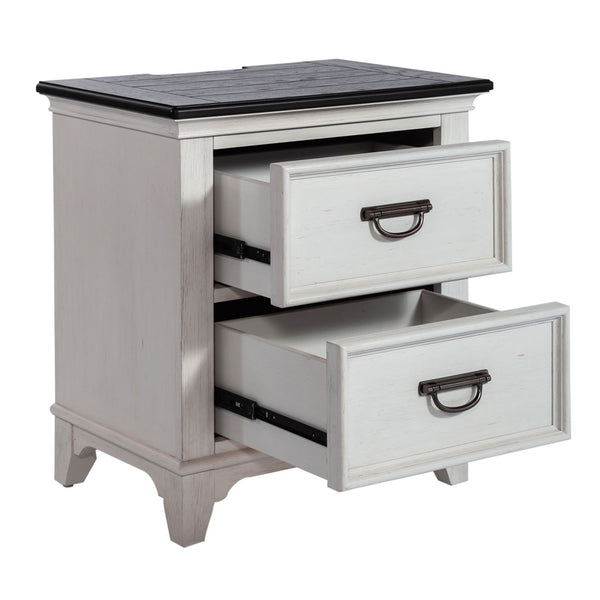 Allyson Park 2 Drawer Night Stand w/ Charging Station - 417-BR60