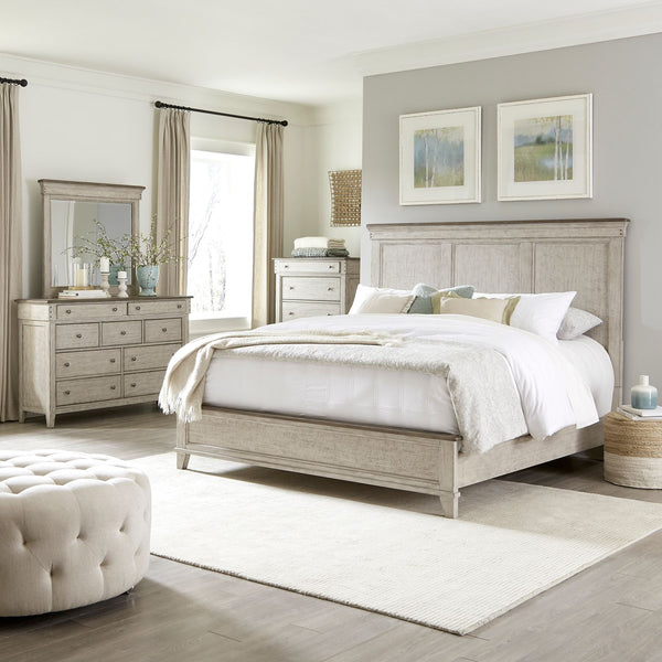 Ivy Hollow King Panel Bed, Dresser & Mirror, Chest - 457-BR-KPBDMC