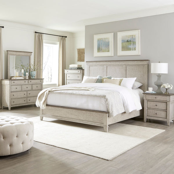 Ivy Hollow King Panel Bed, Dresser & Mirror, Chest, Night Stand - 457-BR-KPBDMCN