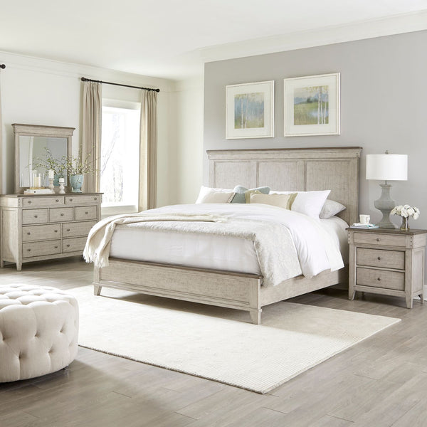 Ivy Hollow King Panel Bed, Dresser & Mirror, Night Stand - 457-BR-KPBDMN