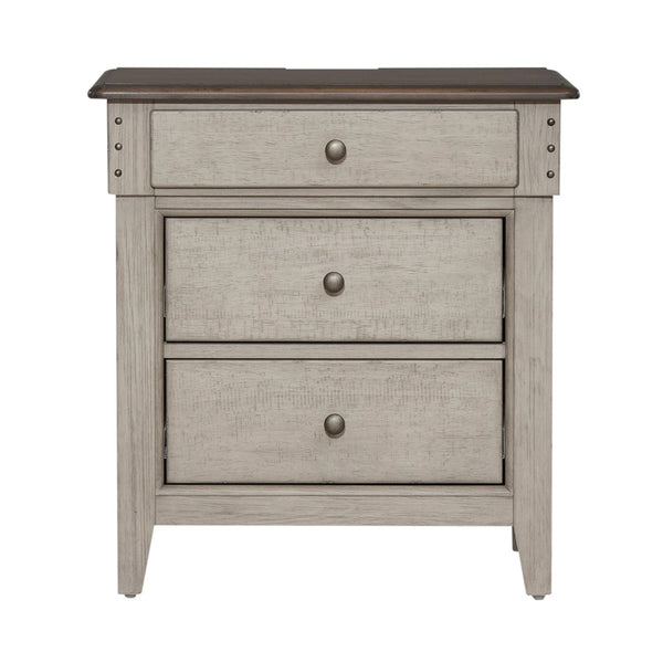 Ivy Hollow 3 Drawer Night Stand w/ Charging Station - 457-BR61